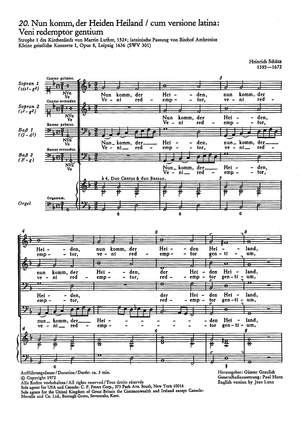 Schütz: Nun komm, der Heiden Heiland (SWV 301 (op. 8 no. 20); dorisch)