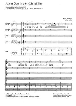 Schütz: Allein Gott in der Höh sei Ehr (SWV 327 (op. 9 no. 22); mixolydisch)