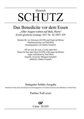 Schütz: Das Benedicite vor dem Essen