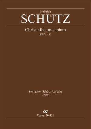 Schütz: Christe fac, ut sapiam (SWV 431 (op. 13 no. 12); a-Moll)