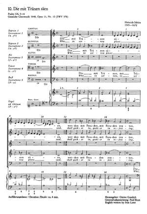 Schütz: Die mit Tränen säen (SWV 378 (op. 11 no. 10); dorisch)