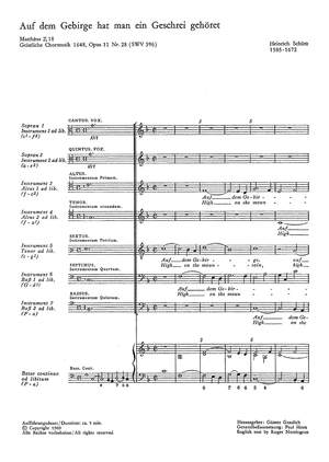 Schütz: Auf dem Gebirge (SWV 396 (op. 11 no. 28); F-Dur)