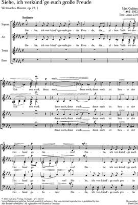 Gulbins: Siehe, ich verkündge euch große Freude (Op.22 no. 1; DesDur)