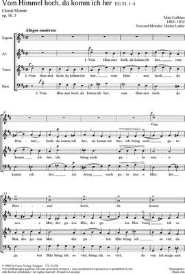 Gulbins: Vom Himmel hoch, da komm ich her (Op.56 no. 3; DDur)