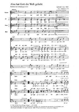 Linde: Also hat Gott die Welt geliebt (Op.46 no. 1)