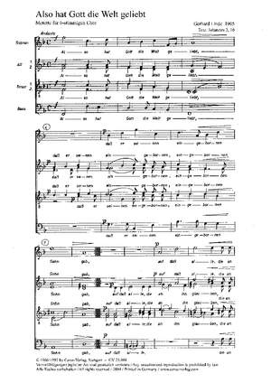 Linde: Also hat Gott die Welt geliebt (Op.46 no. 1)