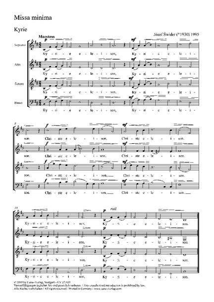 Swider: Missa minima
