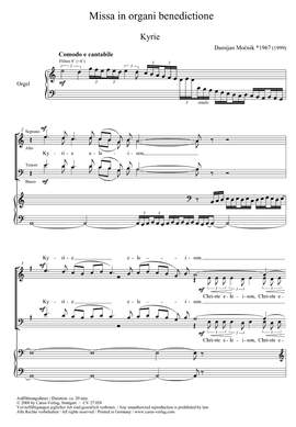 Mocnik: Missa in organi benedictione