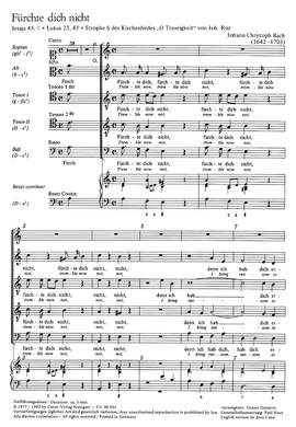 Bach, JC: Fürchte dich nicht