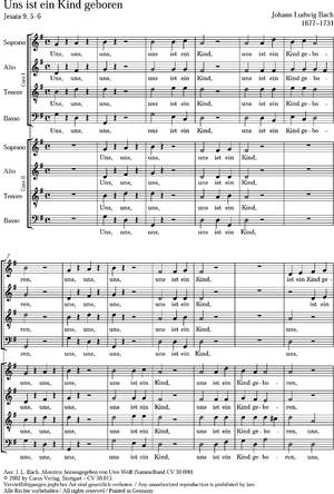 Bach, JL: Uns ist ein Kind geboren (GDur)