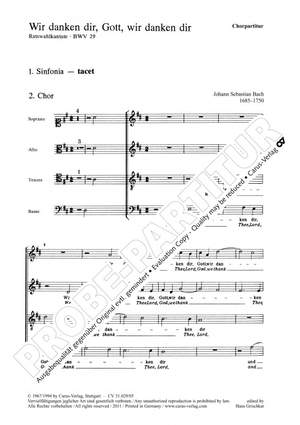 Bach, JS: Wir danken dir, Gott, wir danken dir (BWV 29; DDur)