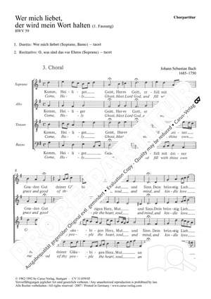 Bach, JS: Wer mich liebet, der wird mein Wort halten (I) (BWV 59; CDur)