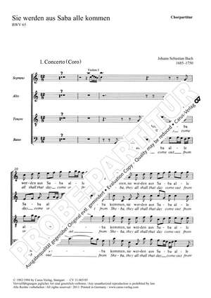 Bach, JS: Sie werden aus Saba alle kommen (BWV 65; CDur)