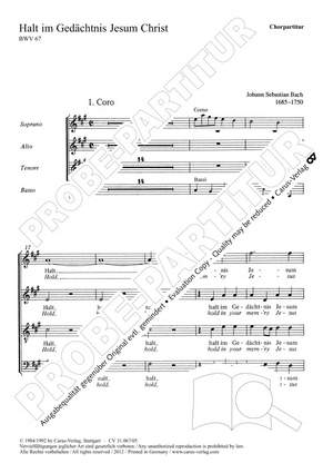 Bach, JS: Halt im Gedächtnis Jesum Christ (BWV 67; ADur)