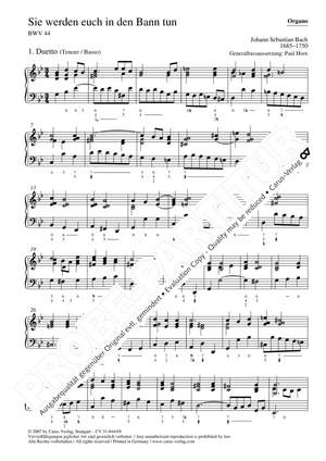 Bach: Sie werden euch in den Bann tun I (BWV 44): Orchestral Organ