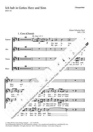 Bach, JS: Ich hab in Gottes Herz und Sinn (BWV 92; hMoll)