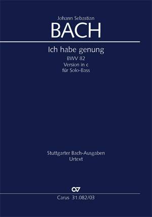 Bach, JS: Ich habe genung (I) (BWV 82; cMoll)