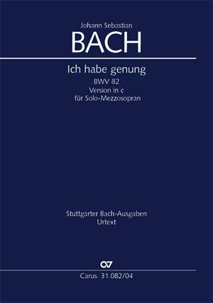 Bach, JS: Ich habe genung (I) (BWV 82; cMoll)