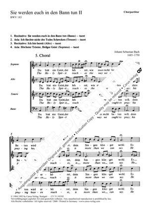 Bach, JS: Sie werden euch in den Bann tun (II) (BWV 183; aMoll)