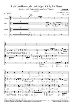 Bach, JS: Lobe den Herren, den mächtigen König (BWV 137; CDur)