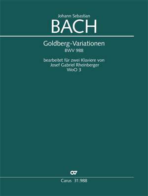 Bach, JS: Aria mit 30 Veränderungen (BWV 988; G-Dur)