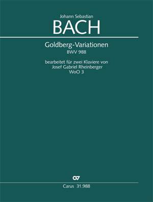 Bach, JS: Aria mit 30 Veränderungen (BWV 988; GDur)
