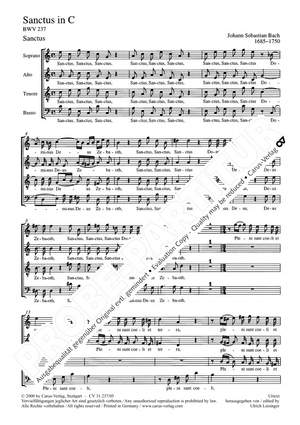 Bach, JS: Sanctus in C (BWV 237; C-Dur)