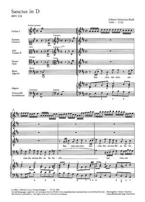 Bach, JS: Sanctus in D (BWV 238; D-Dur)