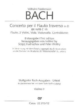 Bach, WF: Flötenkonzert in D (Fk 15c (BR WFB C 15); DDur)