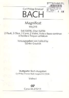 Bach, CPE: Magnificat (Wq 215): Orchestral Violin 1