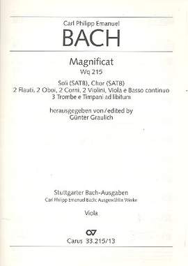 Bach, CPE: Magnificat (Wq 215): Orchestral Viola