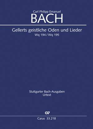 Bach, CPE: Geistliche Oden und Lieder (Gellert)