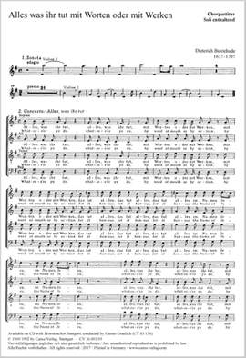 Buxtehude: Alles, was ihr tut mit Worten oder mit Werken (BuxWV 4; GDur)