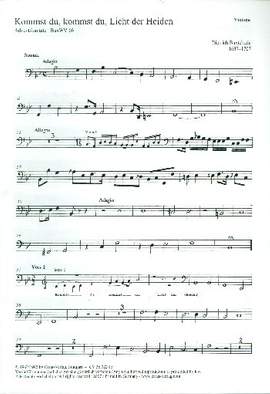 Buxtehude: Kommst du, Licht der Heiden (BuxWV 66; B-Dur): Orchestral Double Bass