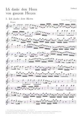 Ich danke dem Herrn vom ganzen Herzen (TVWV 7:14; F-Dur): Orchestral Violin 1