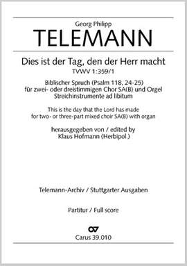 Dies ist der Tag, den der Herr macht (TVWV 1:359/1; CDur)