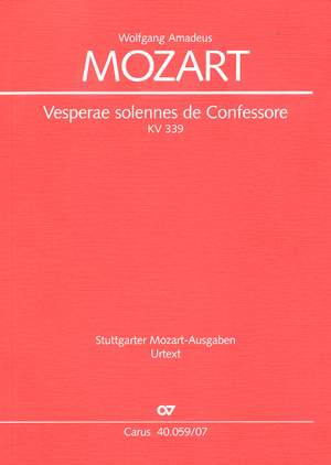 Mozart: Vesperae solennes de Confessore (KV 339)