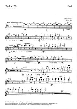 Franck: Psalm 150 (FWV 69): Orchestral Wind & Percussion Parts