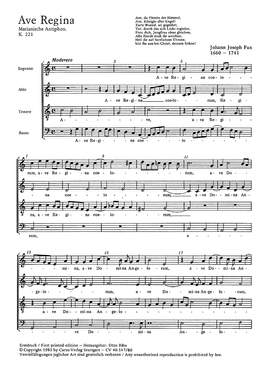 Fux: Ave Regina (KV 221; CDur)