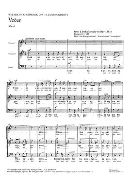 Tschaikowsky: Vecer (Abend) (GDur)