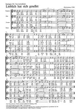 Arbeau: Vier Madrigale (Liebeslieder) von Arbeau, Haussmann, Lechner und Anon.