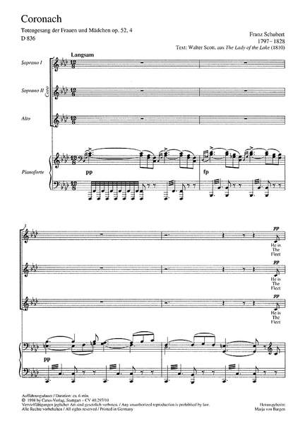 Schubert: Coronach (D 836; fMoll)