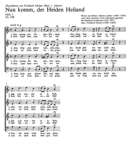 Silcher: Advent, Choräle 1