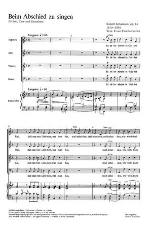 Schumann: Beim Abschied zu singen (Op.84; F-Dur)