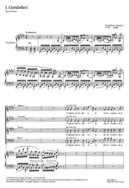Rossini: I Gondolieri (EDur)