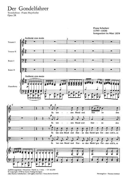 Schubert: Der Gondelfahrer (D 809; CDur)