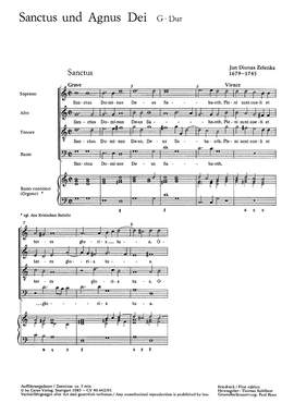 Zelenka: Sanctus et Agnus Dei (ZWV 202; GDur)