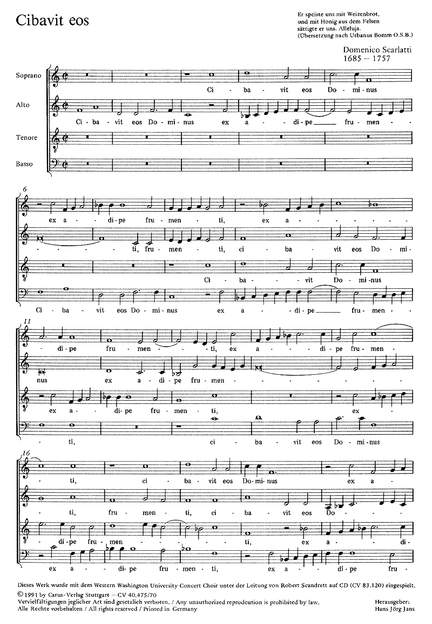 Scarlatti: Cibavit eos