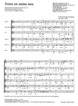 Gesualdo di Venosa: Tristis est anima mea (dorisch)