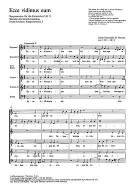 Gesualdo di Venosa: Ecce, vidimus eum (mixolydisch)